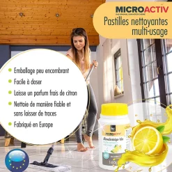 Höfer Chemie Microactiv 48 Pastilles Nettoyantes Multi-usages 160 G, Parfum Citron* Nettoyant Pour Salle De Bains