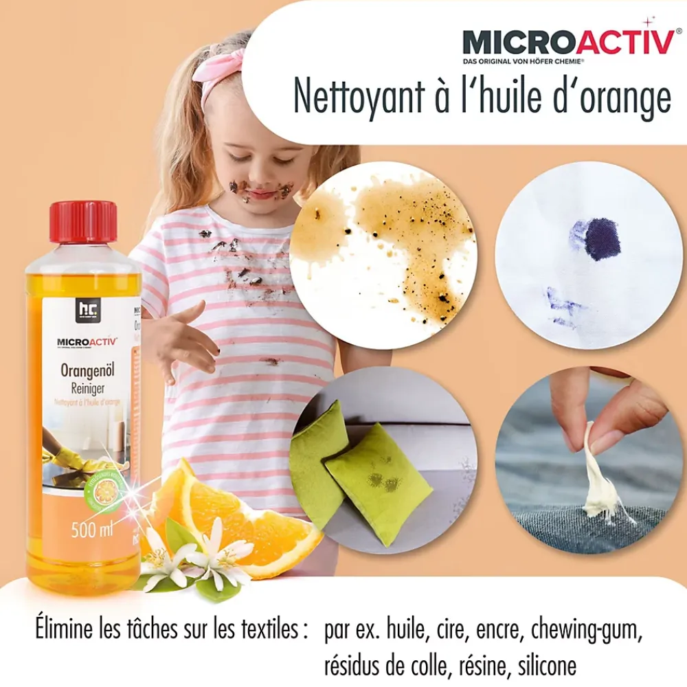Höfer Chemie Microactiv Nettoyant Concentré À L'huile D'orange 1 x 500 Ml* Nettoyant Pour Cuisine