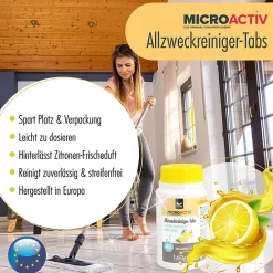 Höfer Chemie Microactiv Pastilles Nettoyantes Multi-usages 3 x 160 G, Parfum Citron* Nettoyant Pour Salle De Bains