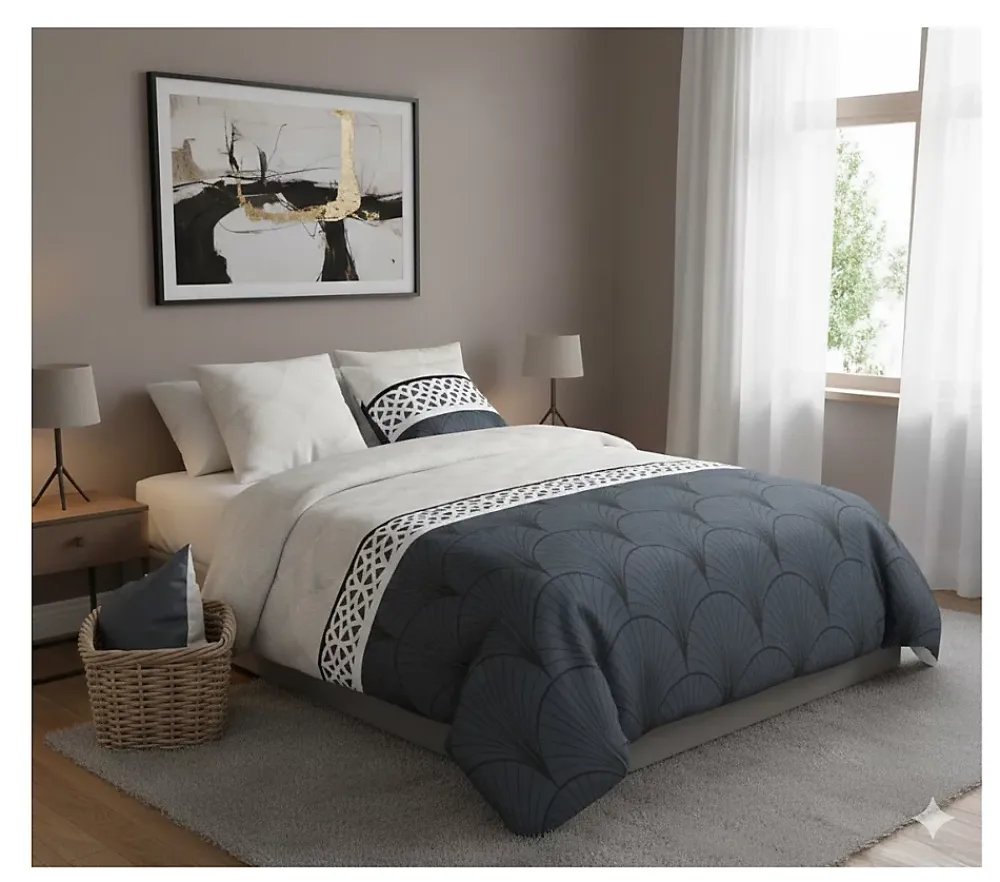 Eden Housse couette + taie Eventails graphique arcadie* Parure De Lit