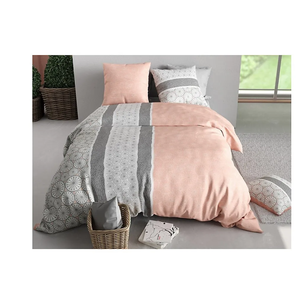 Housse couette + taie Manda cora>Eden