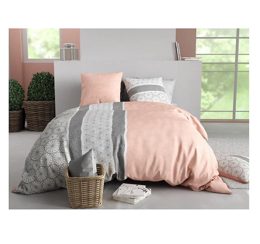 Housse couette + taie Manda cora>Eden New