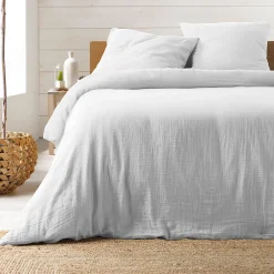 Housse de couette + 2 taies en gaze de coton 240 x 260 cm Tendance bla>Douceur D'Intérieur Clearance