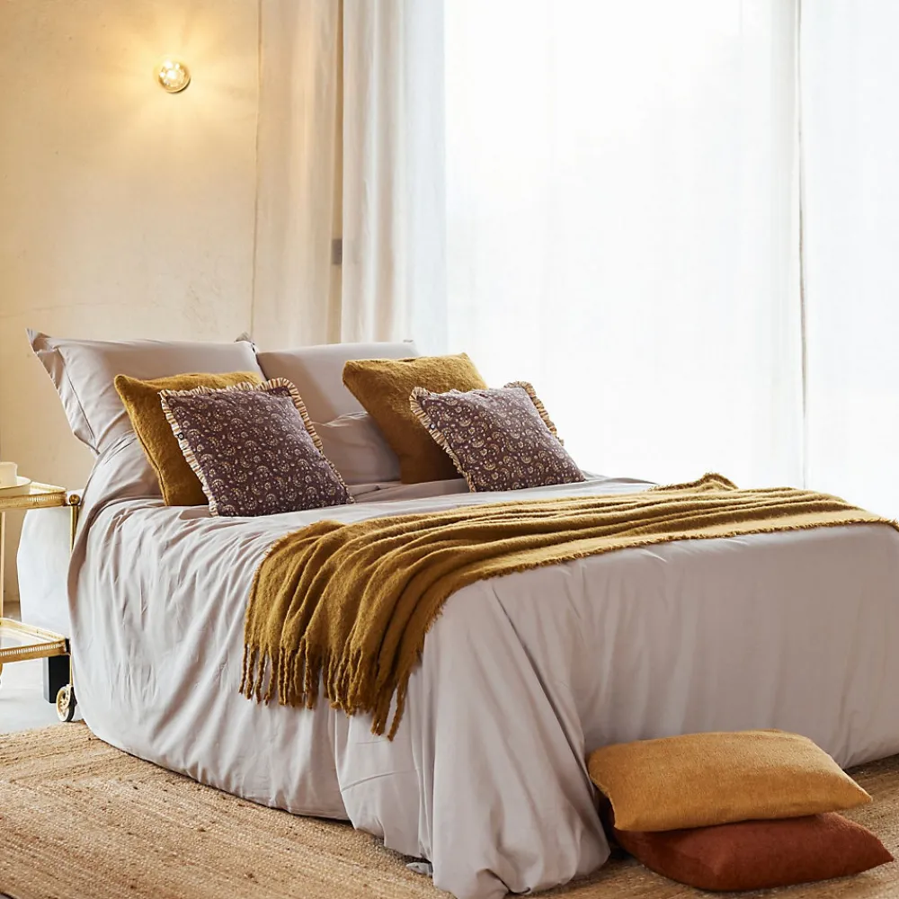 Housse de couette 100% Percale de Coton ORIGINE (260x240 cm - Sable)>Douceur D'Intérieur Outlet