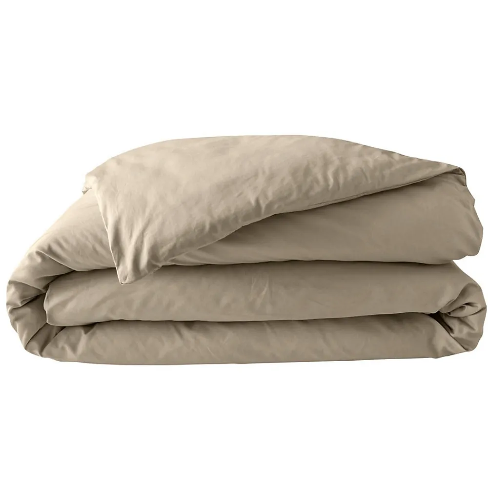 Housse de couette 100% Percale de Coton ORIGINE (260x240 cm - Sable)>Douceur D'Intérieur Outlet