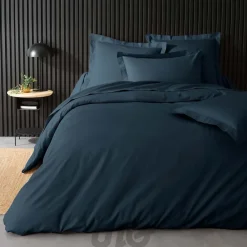 Housse de Couette 2 Personnes Percale Uni 78 fils percaline 260x240cm bleu>Douceur D'Intérieur Hot