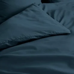 Douceur D'Intérieur Housse de Couette 2 Personnes Percale Uni 78 fils percaline 240x220cm bleu* Housse De Couette