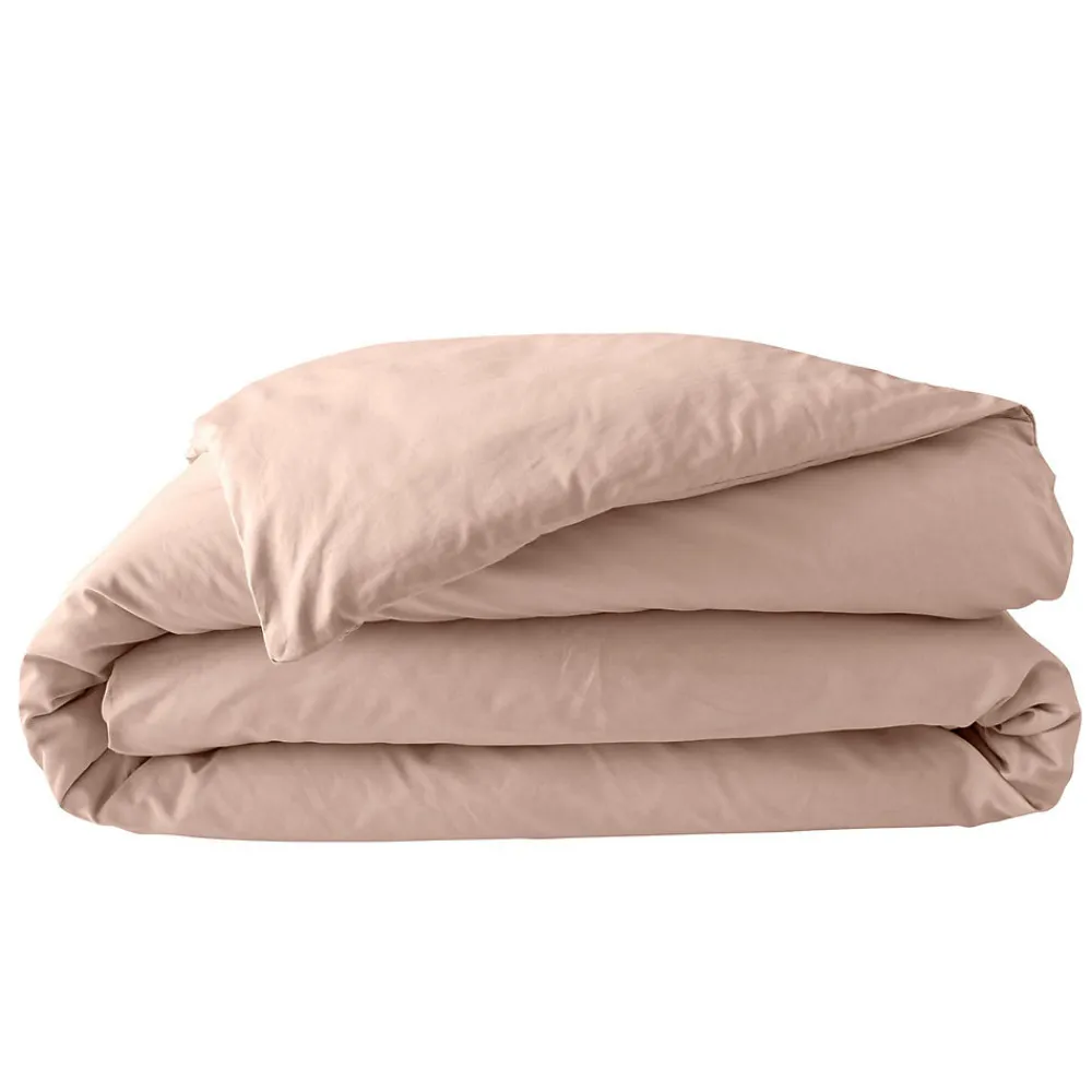 Housse de Couette 2 Personnes Percale Uni 78 fils percaline 260x240cm Rose>Douceur D'Intérieur