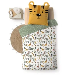 Housse de couette + taie enfant Tigre Lion>Eden