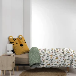 Housse de couette + taie enfant Tigre Lion><noscript><img width=