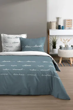 Housse de couette + taies 240x220cm Reverie Zen>Eden Discount