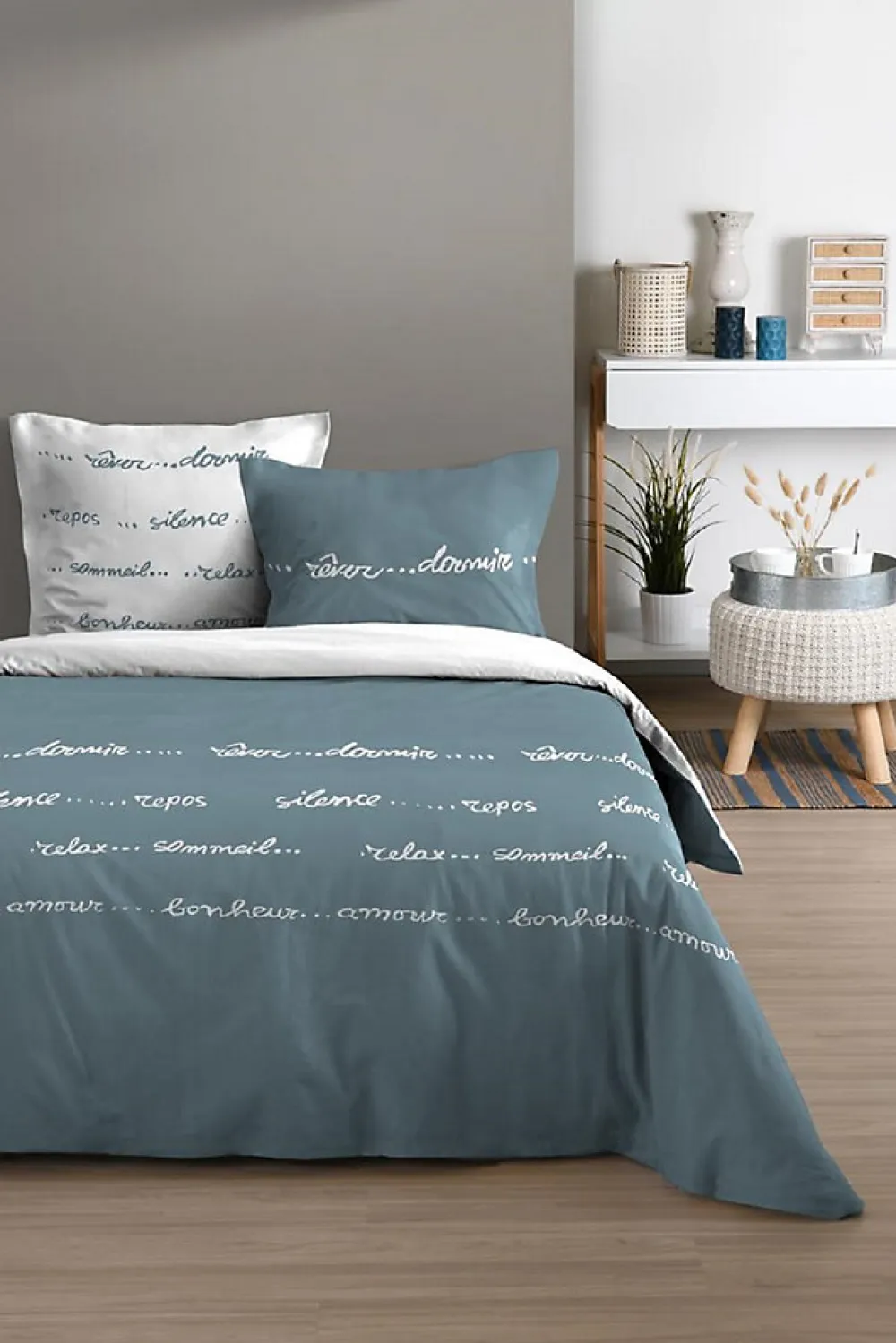 Housse de couette + taies 240x220cm Reverie Zen>Eden Discount