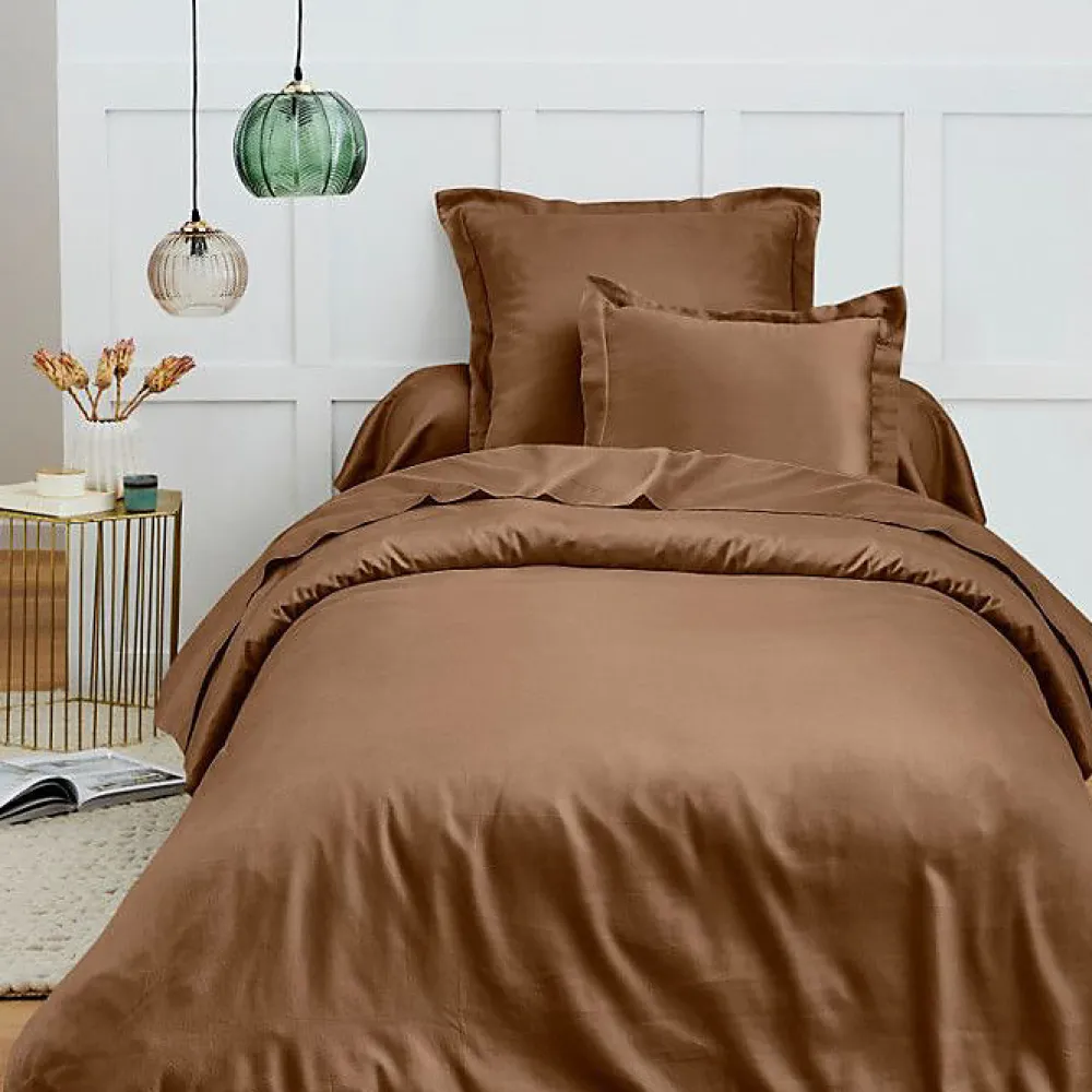 Housse de couette 140 x 200 cm "Prémium" pour lit 1 place - Prémium Taupe>Coton Pur Online
