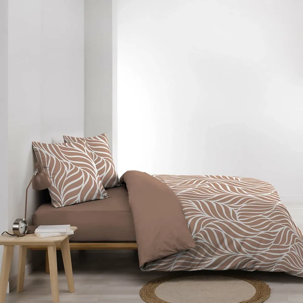 Douceur D'Intérieur Housse de couette 240 x 220 cm imprimée 57 fils MORGANE Mocha 2 taies incluses* Parure De Lit