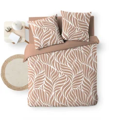 Douceur D'Intérieur Housse de couette 240 x 220 cm imprimée 57 fils MORGANE Mocha 2 taies incluses* Parure De Lit