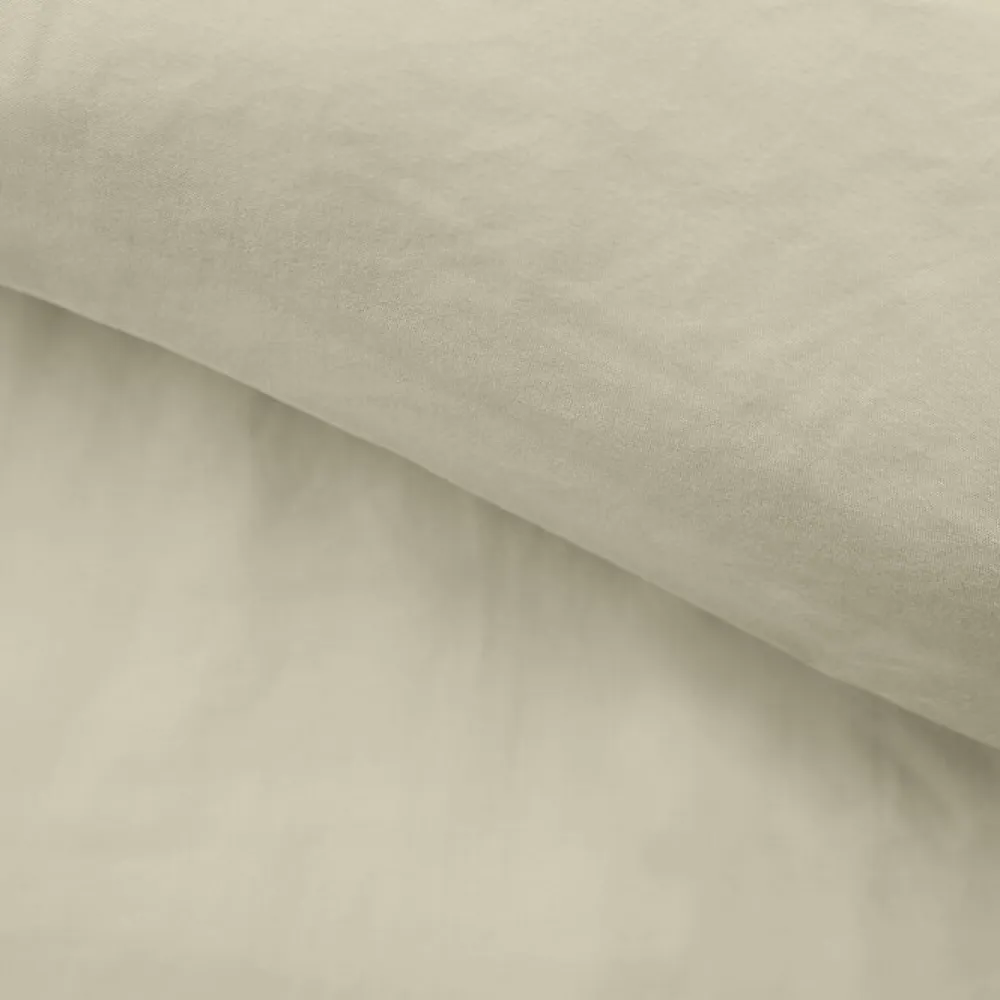 Housse de couette 240 x 220 cm microfibre unie lavée LIAM Ivoire 2 taies incluses>Douceur D'Intérieur Discount