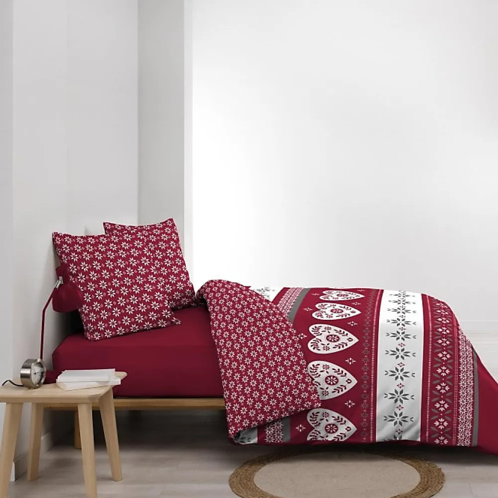 Housse de couette 260 x 240 cm coton 42 fils + 2 taies Alpage>Douceur D'Intérieur Discount