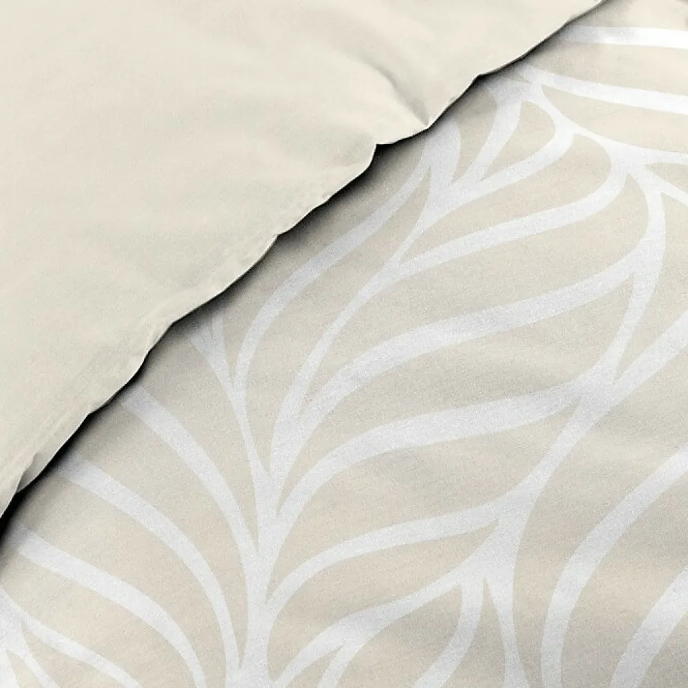 Douceur D'Intérieur Housse de couette 240 x 220 cm imprimée 57 fils MORGANE Naturel 2 taies incluses* Parure De Lit