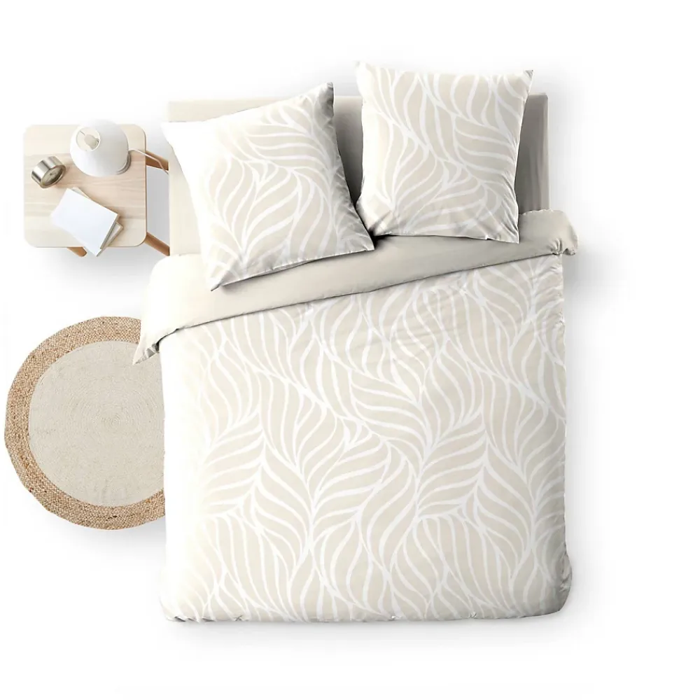 Douceur D'Intérieur Housse de couette 240 x 220 cm imprimée 57 fils MORGANE Naturel 2 taies incluses* Parure De Lit