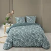 Housse de couette 240 x 220 cm imprimée 57 fils MORGANE Bleu 2 taies incluses>Douceur D'Intérieur Online