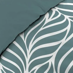 Housse de couette 240 x 220 cm imprimée 57 fils MORGANE Bleu 2 taies incluses>Douceur D'Intérieur Online