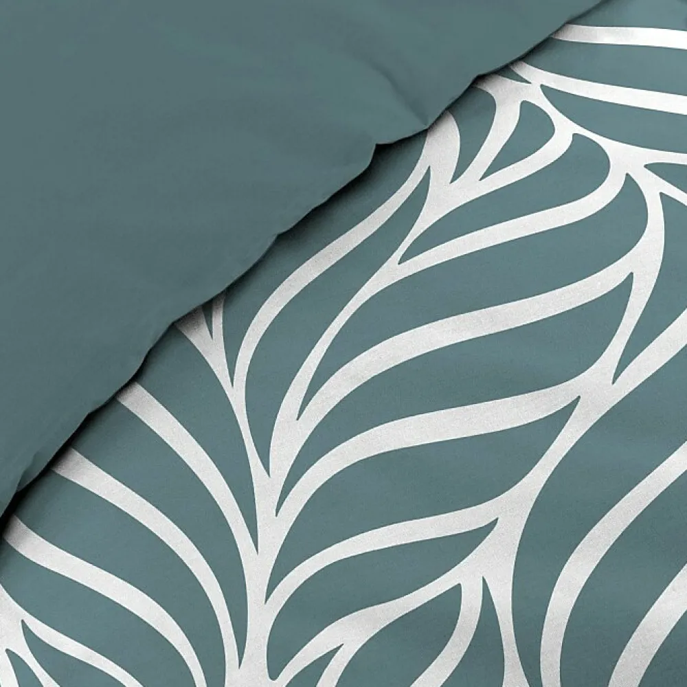 Housse de couette 240 x 220 cm imprimée 57 fils MORGANE Bleu 2 taies incluses>Douceur D'Intérieur Online
