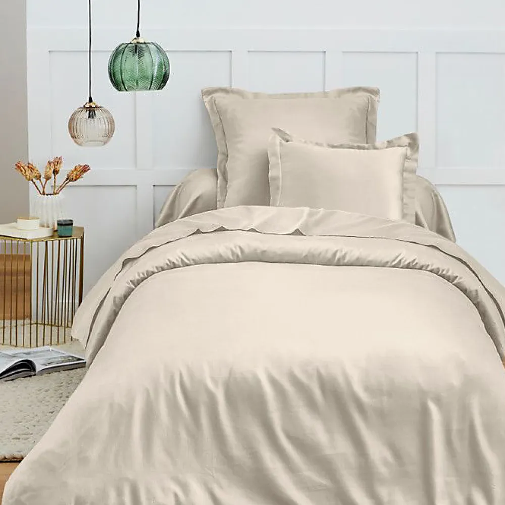 Coton Pur Housse de couette 140 x 200 cm "Prémium" pour lit 1 place - Prémium Sable* Housse De Couette