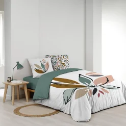 Housse de couette 240 x 220 cm + 2 taies Coton 42 fils OCTAVIA><noscript><img width=