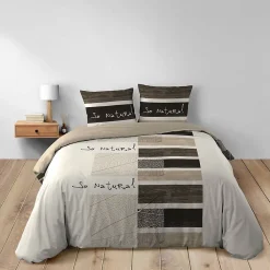 Douceur D'Intérieur Housse de couette 260 x 240 cm + 2 taies Coton 42 fils Motif So Natural* Parure De Lit