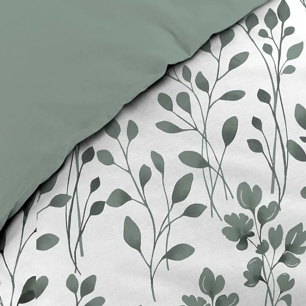 Douceur D'Intérieur Housse de couette 240 x 220 coton naturel 57 fils MAIWEN Sauge + 2 taies* Parure De Lit