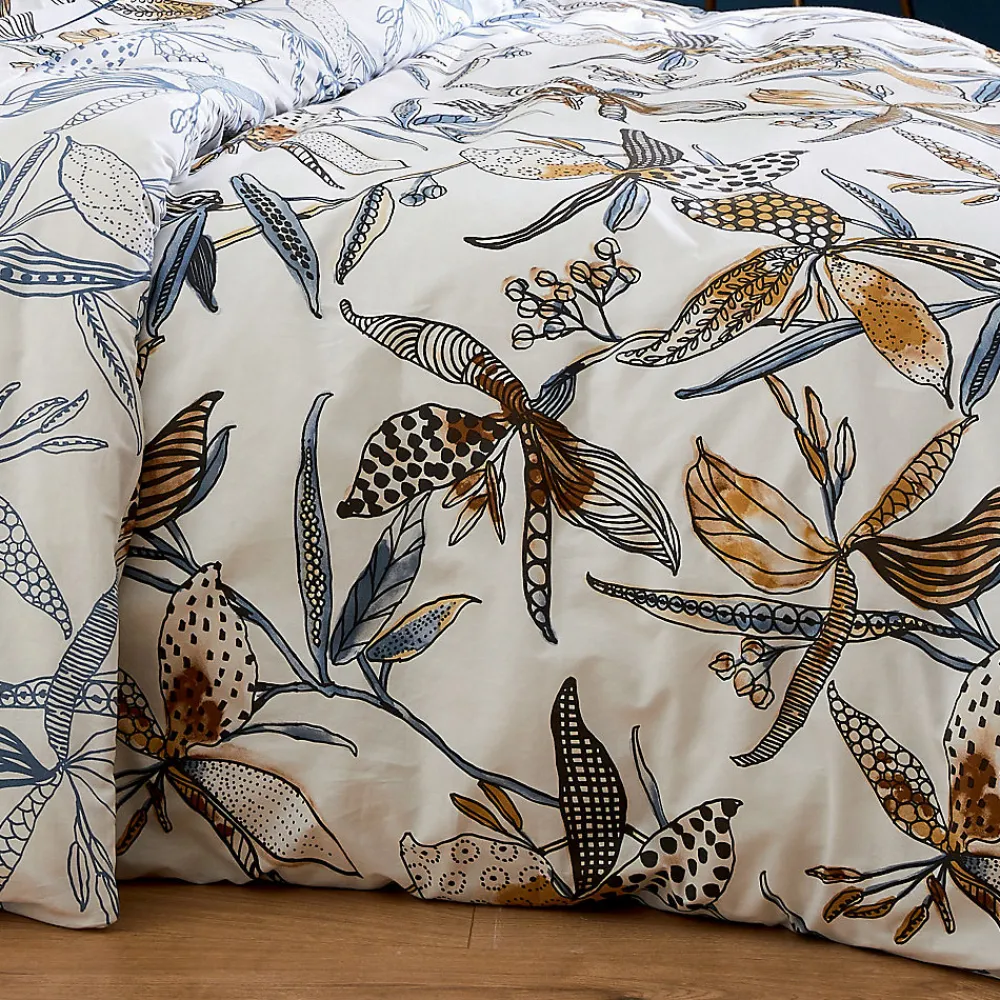 Tradilinge Housse de couette aux fleurs exubérantes (200x200 cm - Blanc)* Housse De Couette
