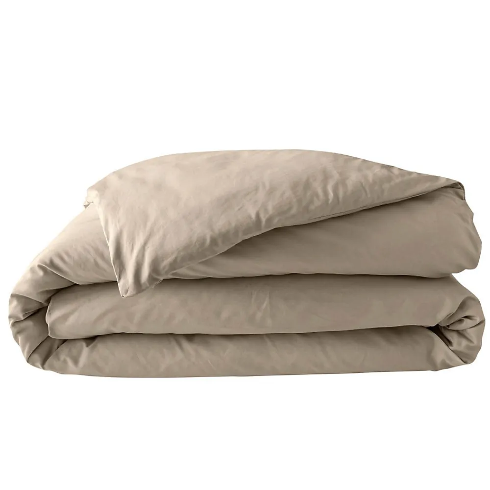 Housse de Couette Beige en Percale de Coton Douceur et Élégance 260 x 240 cm>Douceur D'Intérieur Outlet