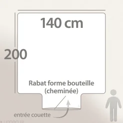 Linnea Housse de couette brodée 140x200 cm en percale de coton PASSE MONTAGNE bleu givré* Housse De Couette