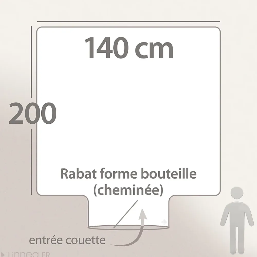 Linnea Housse de couette brodée 140x200 cm en percale de coton PASSE MONTAGNE bleu givré* Housse De Couette