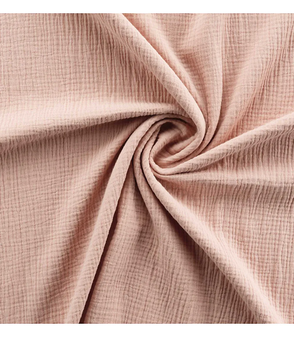Housse de couette double gaze coton uni Vieux rose 140x200cm - 140x200cm - Rose>Douceur D'Intérieur