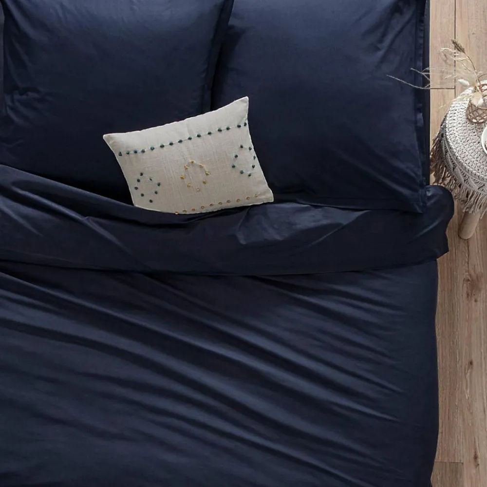 Housse de couette en coton - bleu encre 240x220 cm - Atmosphera>Atmosphera Créateur D'Intérieur Outlet