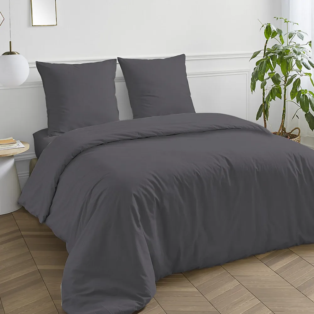 Housse de couette en coton 57 fils unie 200x200cm>Future Home Outlet