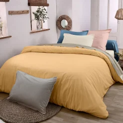 Housse de couette en coton biologique (200x200 cm - Jaune)>Tradilinge New