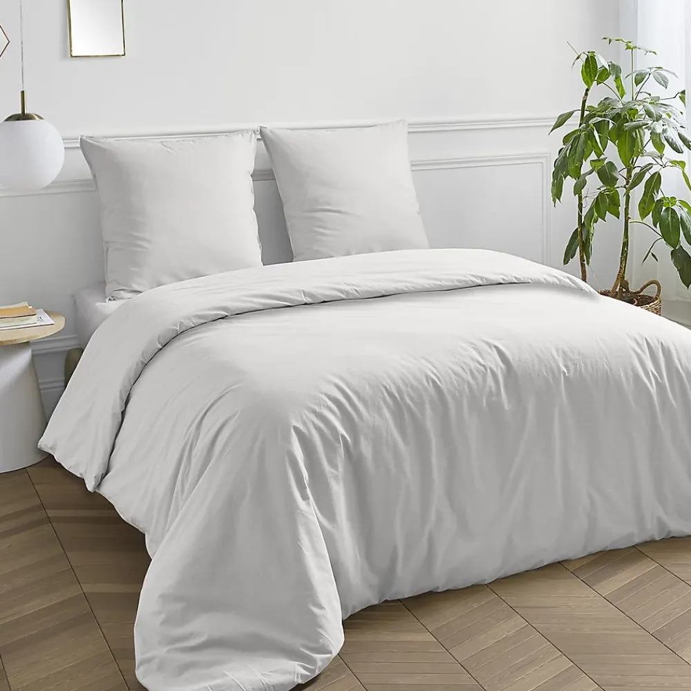 Future Home Housse de couette en coton 57 fils unie 140x200cm* Housse De Couette