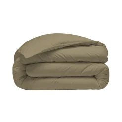 Housse de couette en percale coton Taupe 200x200 cm SOFT PERCALE><noscript><img width=