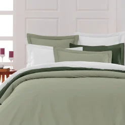 Housse de couette en percale coton Sauge 140x200 cm SOFT PERCALE><noscript><img width=