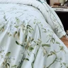 Tradilinge Housse de couette en percale de coton au style anglais (140x200 cm - Céladon)* Housse De Couette