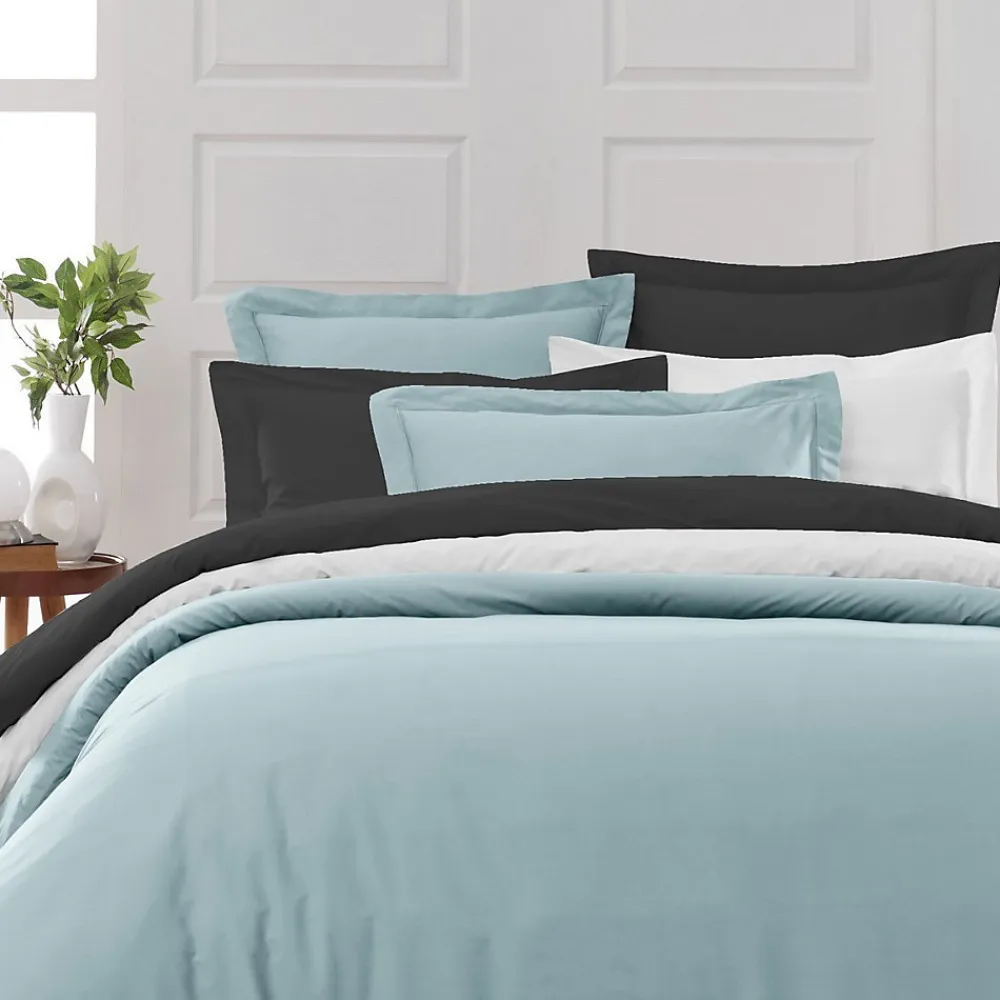 Housse de couette en percale coton Bleu Arctic 200x200 cm SOFT PERCALE>Sensei Maison Sale