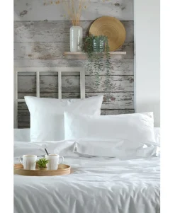 Housse de couette en percale de coton uni Elysée>Eden Outlet
