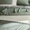 Tradilinge Housse de couette en percale de coton au galon géométrique (260x240 cm - Vert Olive)* Housse De Couette