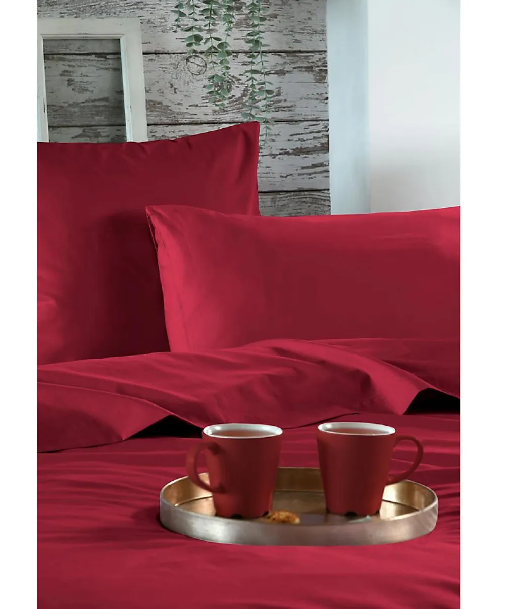 Housse de couette en percale de coton uni Elysée>Eden Clearance