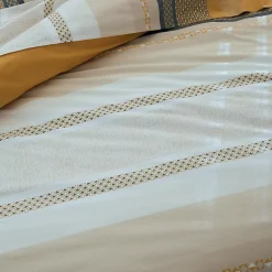 Tradilinge Housse de couette en percale de coton au style ethnique chic (260x240 cm - Jaune)* Housse De Couette