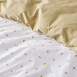 Housse de couette en percale au style géométrique (280x240 cm - Beige)><noscript><img width=