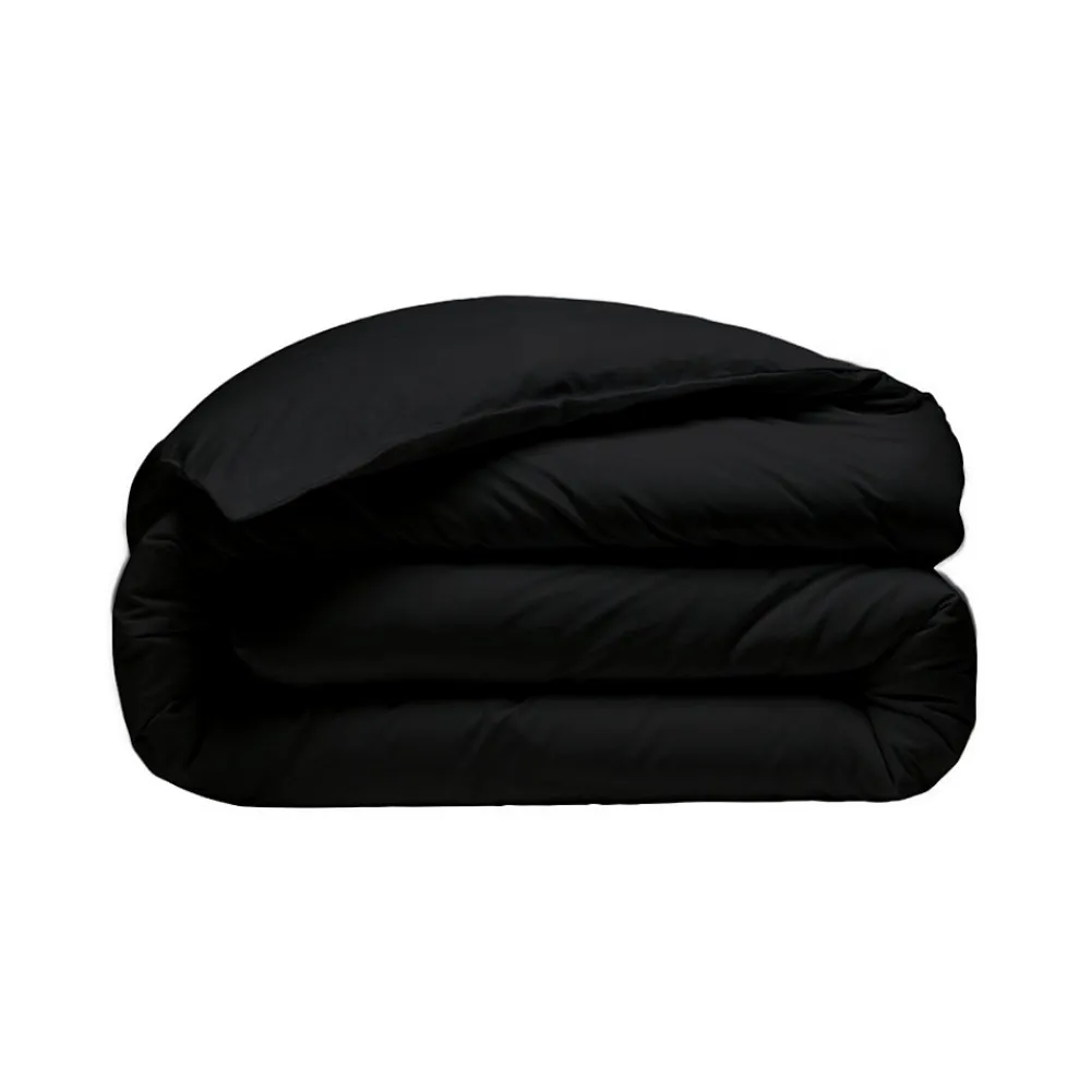 Housse de couette en percale coton Noir 260x240 cm SOFT PERCALE>Sensei Maison New