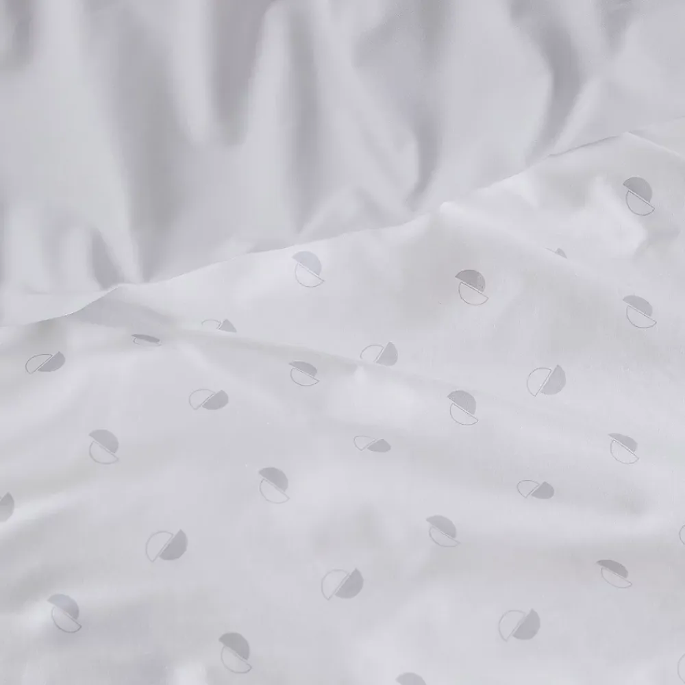 Tradilinge Housse de couette en percale au style géométrique (260x240 cm - Gris clair)* Housse De Couette